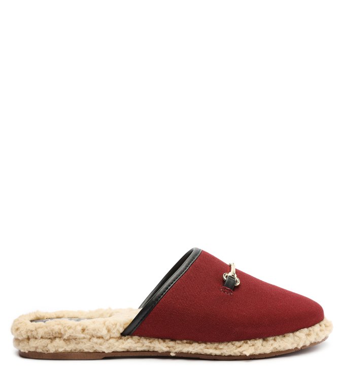 Red Mule Canvas Fur