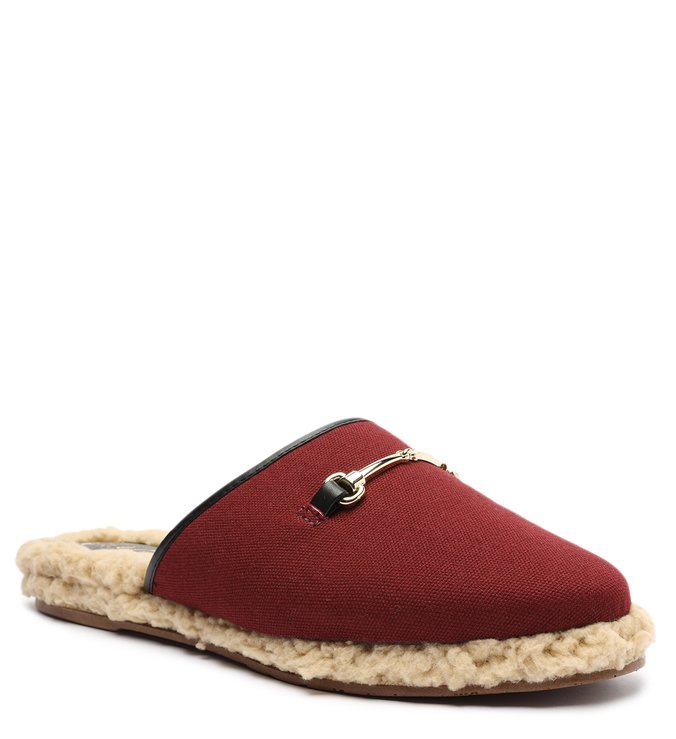 Red Mule Canvas Fur