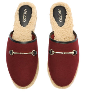 Red Mule Canvas Fur