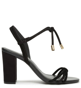 Black Nubuck High Block Sandal