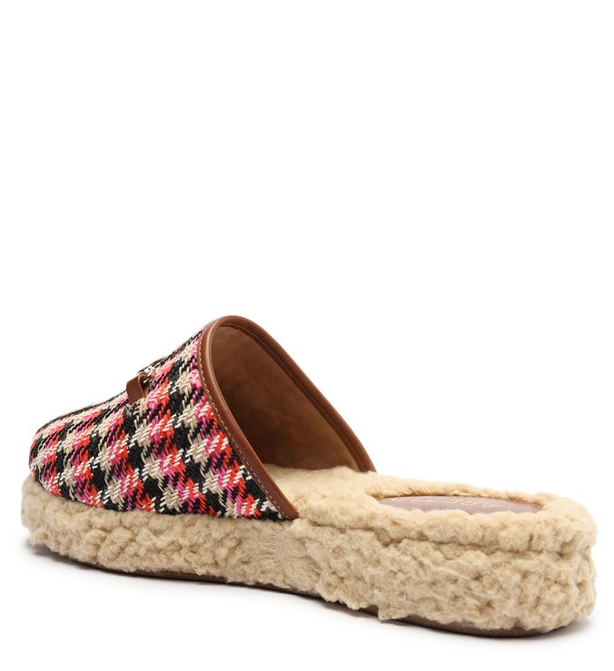 Colored Mule Plaid Fur