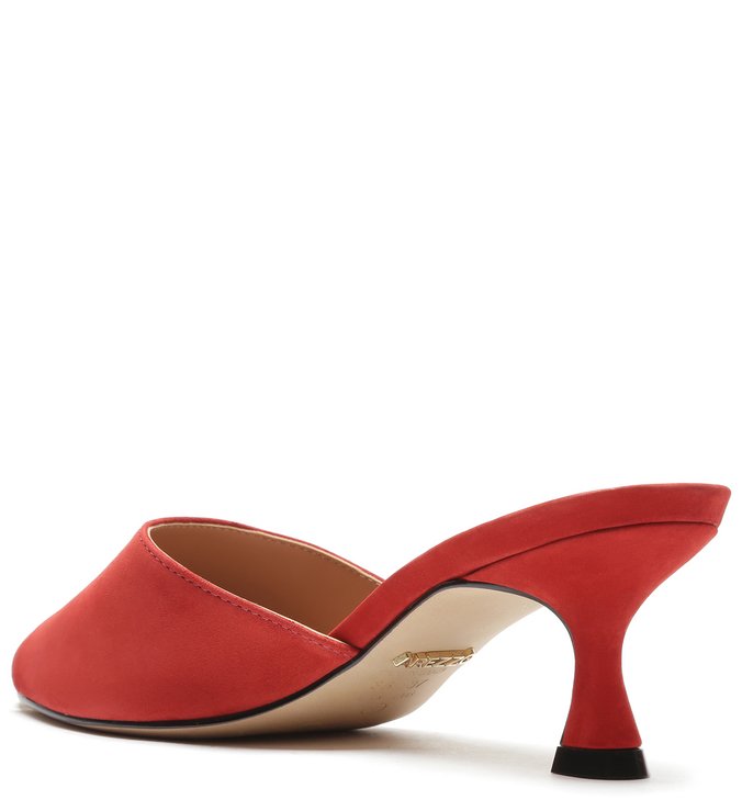 Red Mule Nubuck Beak Leaf Slim Heel