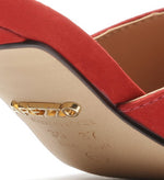 Load image into Gallery viewer, Red Mule Nubuck Beak Leaf Slim Heel
