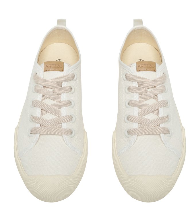 ZZ Play Shoes White and Off-white Canvas