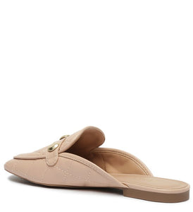 Beige Matelasse Mule