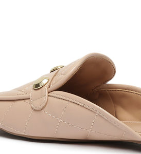 Beige Matelasse Mule