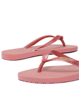 Pink Metallic Toe Slipper