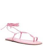 Load image into Gallery viewer, Flat Sandal Straps Tie Pink
