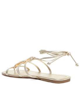 Flat Sandal Straps Mooring Pedraria Dourada