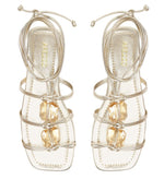 Load image into Gallery viewer, Flat Sandal Straps Mooring Pedraria Dourada
