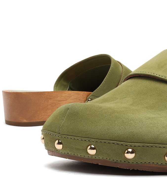 Green Nubuck Clog