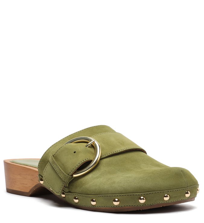 Green Nubuck Clog