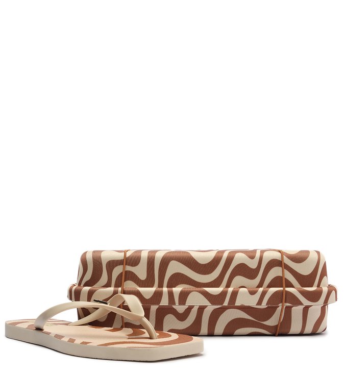 Square Printed Off-White Flip-flop and Brizza Bag