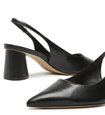 Load image into Gallery viewer, Scarpin Black Leather Block Slingback
