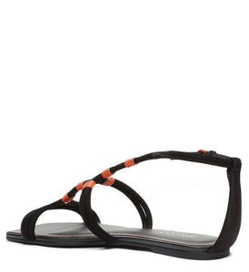 Black Nubuck Flat Sandal