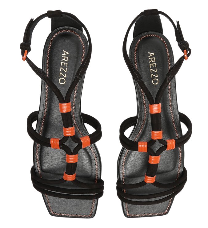 Black Nubuck Flat Sandal