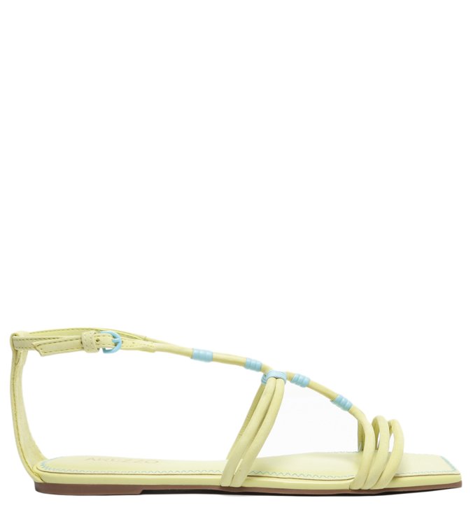 Nubuck Green Flat Sandal