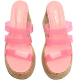 Load image into Gallery viewer, Carol Platform Pink Vinyl Sandal [PRE-SALE]
