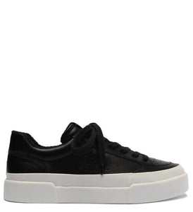 Black Flatform Leather Sneakers