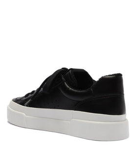 Black Flatform Leather Sneakers