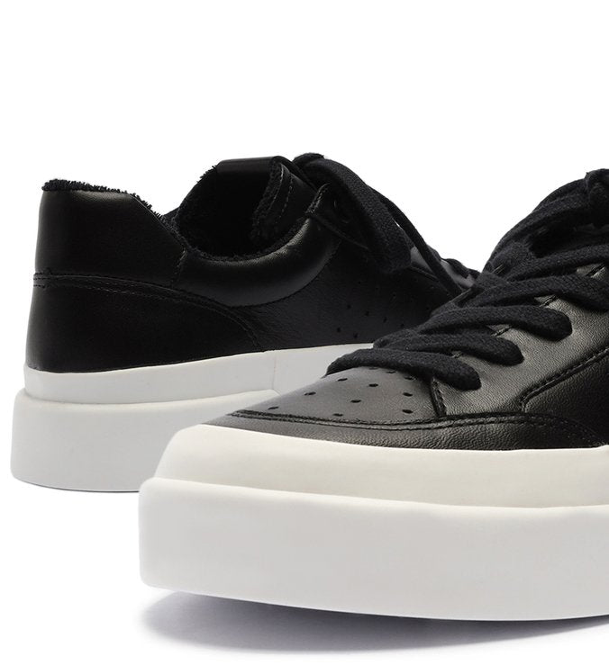 Black Flatform Leather Sneakers