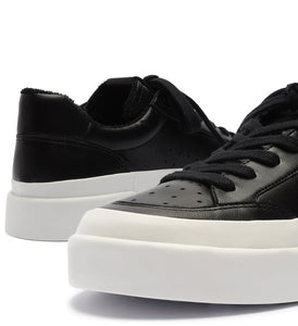 Black Flatform Leather Sneakers