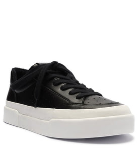 Black Flatform Leather Sneakers