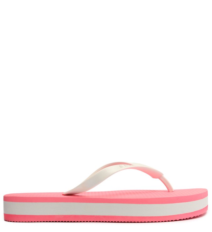 Neon Pink and White Brizza Platform Slipper