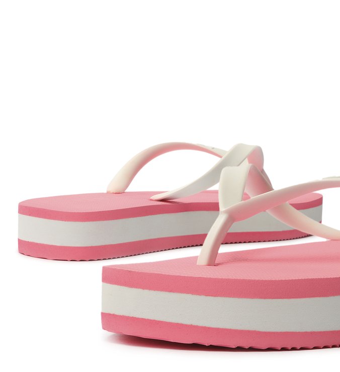 Neon Pink and White Brizza Platform Slipper