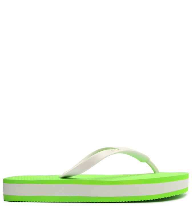 Green Neon and White Brizza Platform Slipper