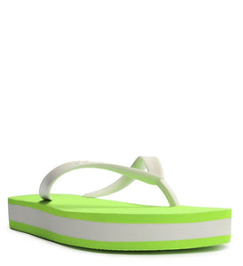 Green Neon and White Brizza Platform Slipper