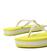 Load image into Gallery viewer, Neon Yellow and White Platform Slipper
