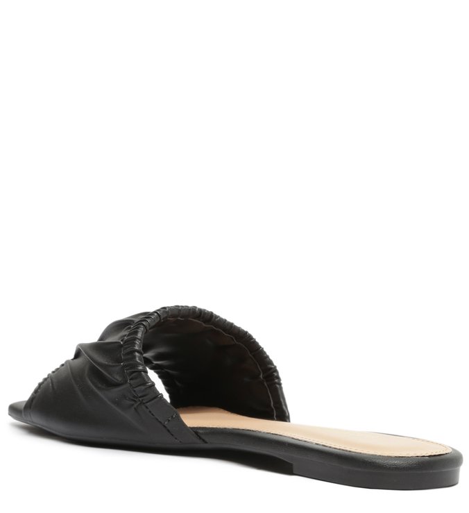 ruffled black mule