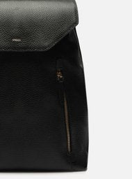 Black Leather Backpack Large Pockets