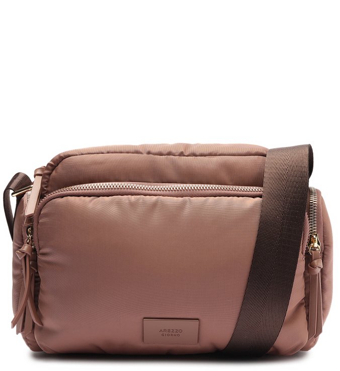 Rosé Nylon Medium Shoulder Bag