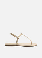 Load image into Gallery viewer, Slim Beak Golden Flat Sandal
