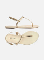 Load image into Gallery viewer, Slim Beak Golden Flat Sandal
