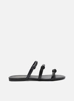 Load image into Gallery viewer, Knotted Black Flat Sandals
