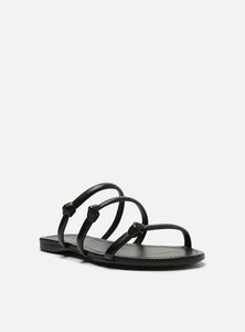 Knotted Black Flat Sandals