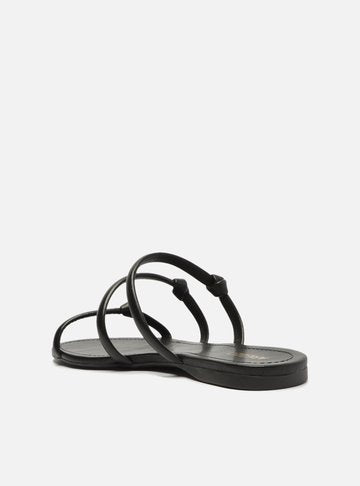 Knotted Black Flat Sandals