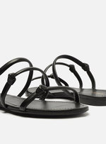 Load image into Gallery viewer, Knotted Black Flat Sandals
