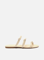 Load image into Gallery viewer, Flat Sandal Off-White Straps Knots
