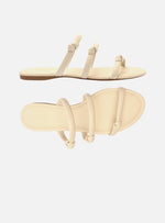 Load image into Gallery viewer, Flat Sandal Off-White Straps Knots
