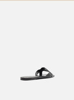 Load image into Gallery viewer, Flat Straps Black Croco Flat Sandal
