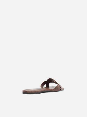 Flat Sandal Brown Croco Straps