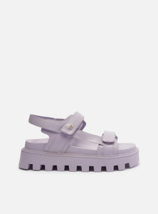 Papete Lilac Leather Flatform Sandal Tractorada