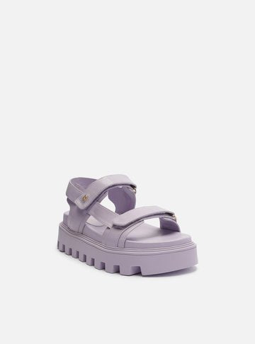 Papete Lilac Leather Flatform Sandal Tractorada