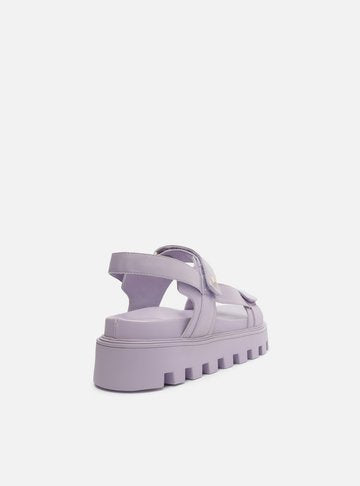 Papete Lilac Leather Flatform Sandal Tractorada