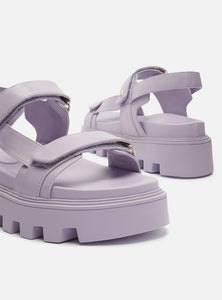 Papete Lilac Leather Flatform Sandal Tractorada