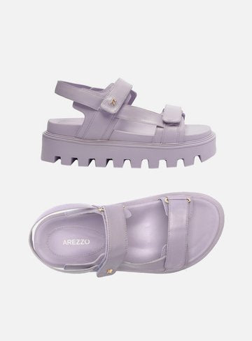 Papete Lilac Leather Flatform Sandal Tractorada